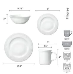 Filigree® 32 Piece Dinnerware Set, Service For 8 14 Filigree® 32 Piece Dinnerware Set, Service For 8 -Kitchen Supplies Shop 10703845 dimensions 01 c9485b8d 32f5 4cf6 9a13 c85bce968742
