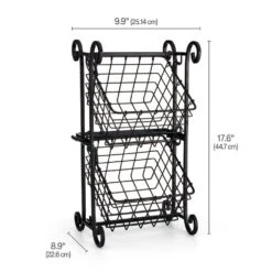 Flip 2 Tier Adjustable Storage Basket -Kitchen Supplies Shop 21 4645 5290359 GB Flip 2 Tier Basket Infographics 01