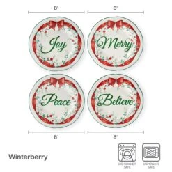 Winterberry® Set Of 4 Red Ribbon Salad Plates -Kitchen Supplies Shop 23 0965 5308110 infographic v2