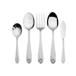 Mirage Frost 45 Piece Flatware Set With Wire Caddy, Service For 8 -Kitchen Supplies Shop 5085079 MirageFrost 5pc ServingSet Silo