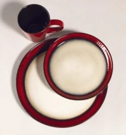 Aria Red 16 Piece Dinnerware Set, Service For 4 -Kitchen Supplies Shop 5109392AriaRed OH