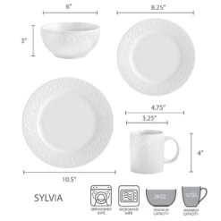 Sylvia 32 Piece Dinnerware Set, Service For 8 10 Sylvia 32 Piece Dinnerware Set, Service For 8 -Kitchen Supplies Shop 5165284 dimensions