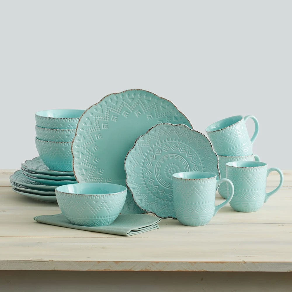 Remembrance Teal Dinnerware Set 5 Remembrance Teal Dinnerware Set - Image 3
