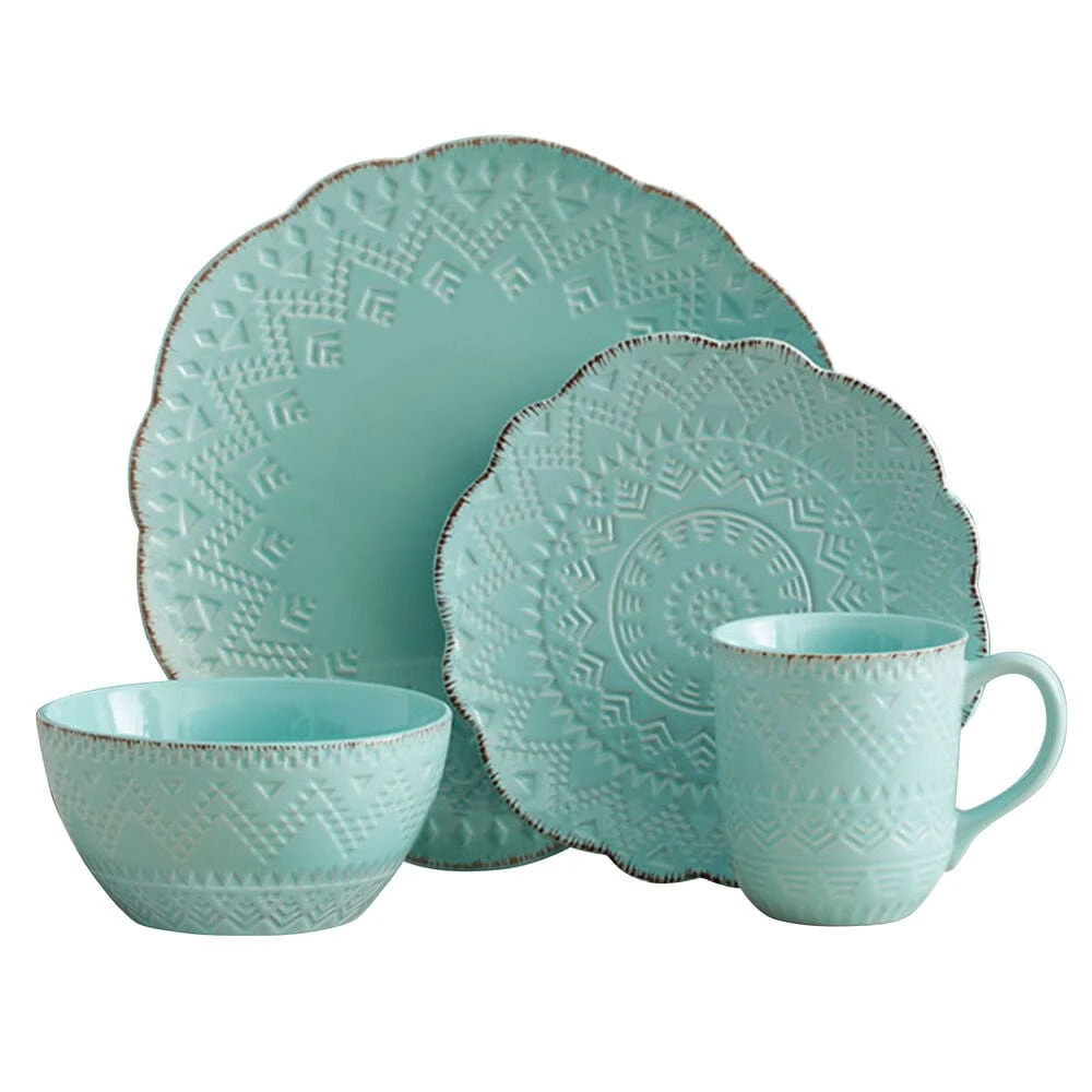 Remembrance Teal Dinnerware Set 6 Remembrance Teal Dinnerware Set - Image 4