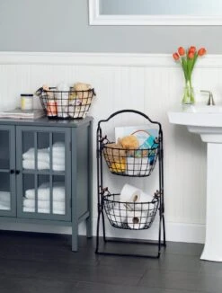 Harbor Adjustable Standing Storage Rack -Kitchen Supplies Shop 5184916GBHarbor3tierbasketmarketbaset bath 2