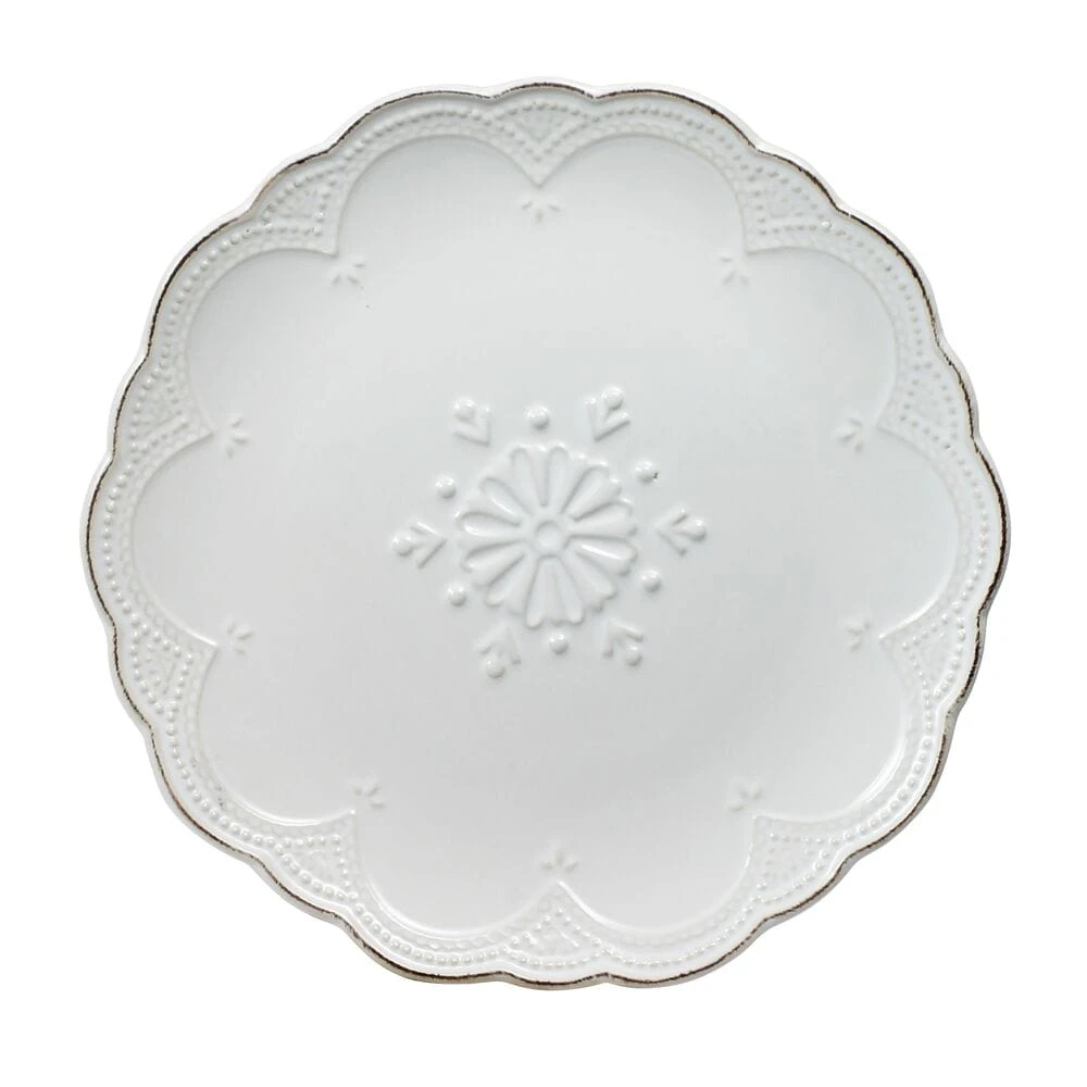 French Lace Set Of 4 White Salad Plates 6 French Lace Set Of 4 White Salad Plates - Image 4
