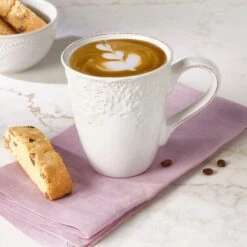 French Lace Set Of 4 White Mugs -Kitchen Supplies Shop 5211156 LS1 french lace white mug 31e04115 8b26 43c6 a358 0d0259c098e9