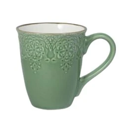 French Lace Set Of 4 Green Mugs -Kitchen Supplies Shop 5211170