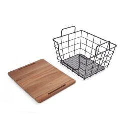 Madam Stacking And Nesting Basket With Acacia Lid -Kitchen Supplies Shop 5219530 3Q