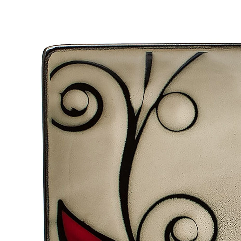 Belmont Set Of 4 Square Red Vine Salad Plates 4 Belmont Set Of 4 Square Red Vine Salad Plates - Image 2