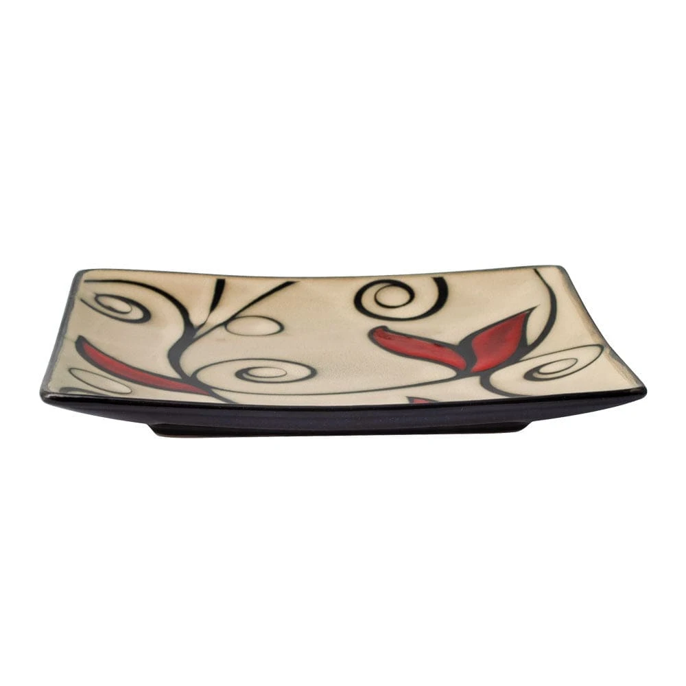 Belmont Set Of 4 Square Red Vine Salad Plates 5 Belmont Set Of 4 Square Red Vine Salad Plates - Image 3