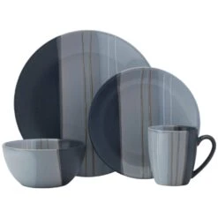 Parker Gray 16 Piece Dinnerware Set, Service For 4 -Kitchen Supplies Shop 5237436