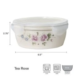 Tea Rose Storage Bowl With Lid 7 Tea Rose Storage Bowl With Lid -Kitchen Supplies Shop 5257727 dimensions 01