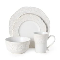 Abby White 16 Piece Dinnerware Set, Service For 4 11 Abby White 16 Piece Dinnerware Set, Service For 4 -Kitchen Supplies Shop 5267392 3Q