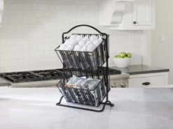 2 Tier Stripe Hanging Storage Basket 9 2 Tier Stripe Hanging Storage Basket -Kitchen Supplies Shop 5267980 Coffeecopy