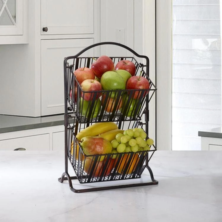 2 Tier Stripe Hanging Storage Basket 4 2 Tier Stripe Hanging Storage Basket - Image 2