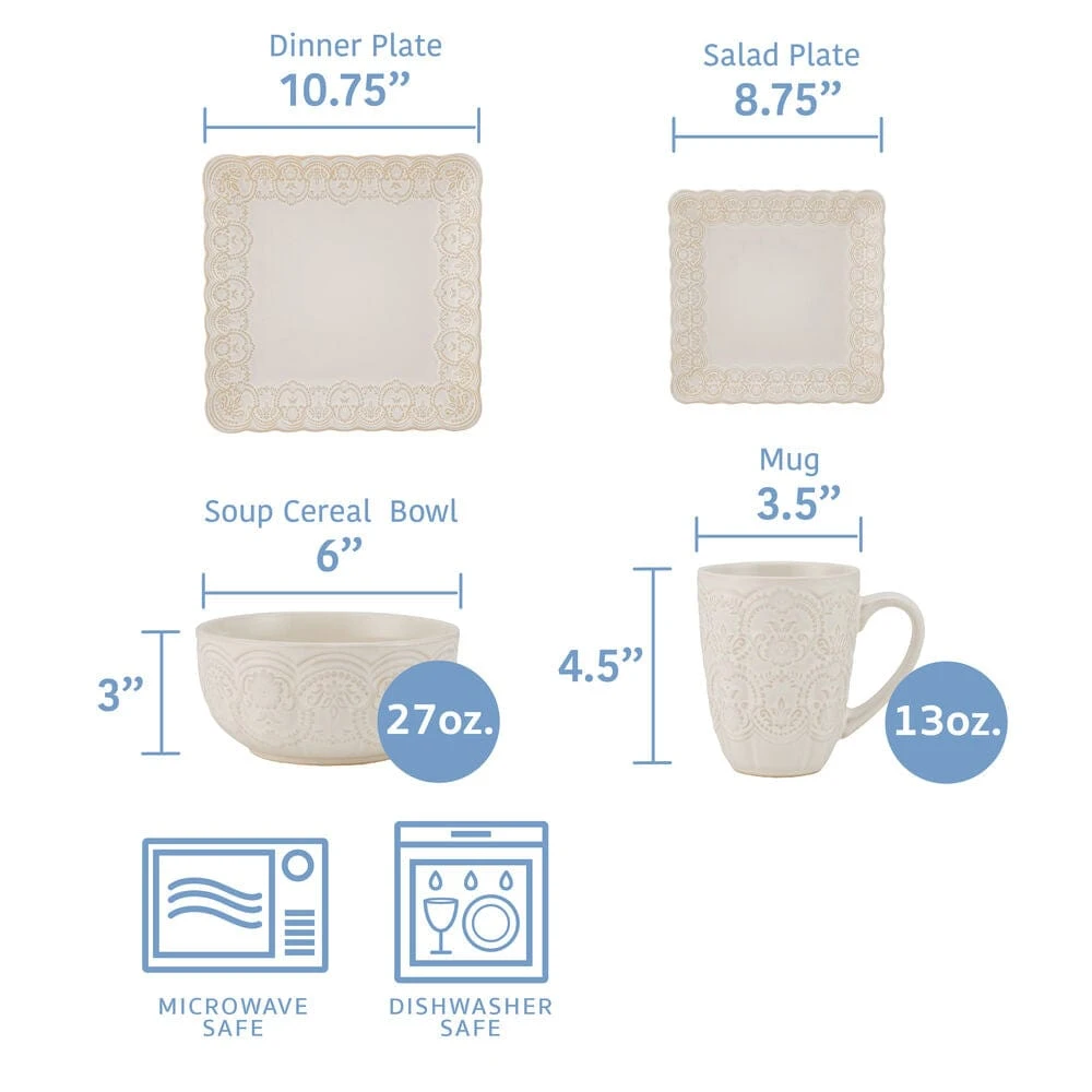 Madeleine 16 Piece Dinnerware Set, Service For 4 7 Madeleine 16 Piece Dinnerware Set, Service For 4 - Image 5