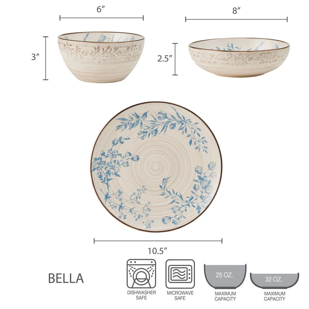 Bella 12 Piece Dinnerware Set, Service For 4 7 Bella 12 Piece Dinnerware Set, Service For 4 - Image 5