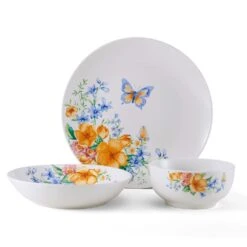 Anna 18 Piece Dinnerware Set, Service For 6 -Kitchen Supplies Shop 5275547 Anna 3pps onWhite
