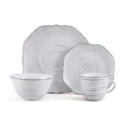 Isabella Gray 16 Piece Dinnerware Set, Service For 4 -Kitchen Supplies Shop 5280759 4pc silo