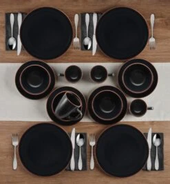 Hunter Black 16 Piece Dinnerware Set, Service For 4 14 Hunter Black 16 Piece Dinnerware Set, Service For 4 -Kitchen Supplies Shop 5286597 Hunter Black 16pc lifestyle 2