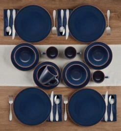 Hunter Blue 16 Piece Dinnerware Set, Service For 4 -Kitchen Supplies Shop 5286598 Hunter Blue 16pc lifestyle 2