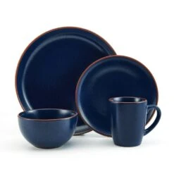 Hunter Blue 16 Piece Dinnerware Set, Service For 4 -Kitchen Supplies Shop 5286598 Hunter Blue 4pc silo
