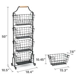 Laguna 4 Tier Adjustable Standing Storage Rack -Kitchen Supplies Shop 5287005 dimensions