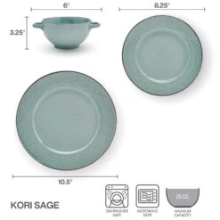Kori Sage 12 Piece Dinnerware Set, Service For 4 15 Kori Sage 12 Piece Dinnerware Set, Service For 4 -Kitchen Supplies Shop 5291252 PFZ Kori Sage 12PC Infographic