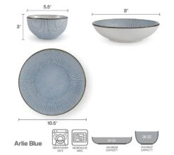 Arlie Blue 12 Piece Dinnerware Set, Service For 4 15 Arlie Blue 12 Piece Dinnerware Set, Service For 4 -Kitchen Supplies Shop 5291358 006