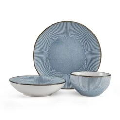 Arlie Blue 12 Piece Dinnerware Set, Service For 4 19 Arlie Blue 12 Piece Dinnerware Set, Service For 4 -Kitchen Supplies Shop 5291358 PFZ Arlie Blue 3pc Silo