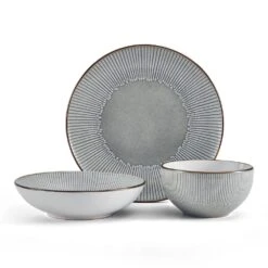 Arlie Gray 12 Piece Dinnerware Set, Service For 4 -Kitchen Supplies Shop 5291360 PFZ Arlie Gray 3pc Silo
