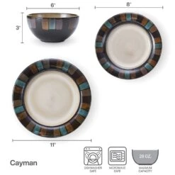 Cayman 24 Piece Dinnerware Set, Service For 8 17 Cayman 24 Piece Dinnerware Set, Service For 8 -Kitchen Supplies Shop 5291865 infographic