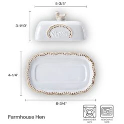 Farmhouse Hen Covered Butter Dish 10 Farmhouse Hen Covered Butter Dish -Kitchen Supplies Shop 5292951 infographic