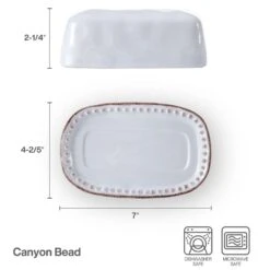 Canyon Bead Covered Butter Dish -Kitchen Supplies Shop 5292953 infographic