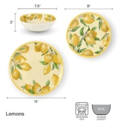 Lemons Outdoor Melamine Dinnerware Set 14 Lemons Outdoor Melamine Dinnerware Set -Kitchen Supplies Shop 5293373 infographic