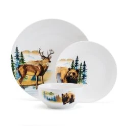 Woodland Animals 12 Piece Dinnerware Set, Service For 4 -Kitchen Supplies Shop 5293649 SN WoodlandAnimals 3pc silo
