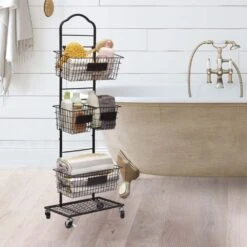 Mercato 3 Tier Adjustable Storage Rack With Chalkboard Plates 12 Mercato 3 Tier Adjustable Storage Rack With Chalkboard Plates -Kitchen Supplies Shop 5293873 GB Mercato 3 Tier Basket Bathroom Lifestyle