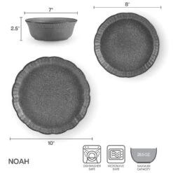 Noah 12 Piece Dinnerware Set, Service For 4 -Kitchen Supplies Shop 5293902 PFZ Noah Dinnereware Infographic
