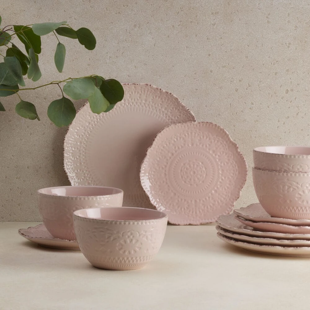 Chateau Pink 12 Piece Dinnerware Set, Service For 4 4 Chateau Pink 12 Piece Dinnerware Set, Service For 4 - Image 2