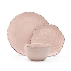 Chateau Pink 12 Piece Dinnerware Set, Service For 4 19 Chateau Pink 12 Piece Dinnerware Set, Service For 4 -Kitchen Supplies Shop 5296079 PFZ Chateau Pink 3pc Set FR
