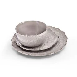 Chateau Smoke 12 Piece Dinnerware Set, Service For 4 -Kitchen Supplies Shop 5296080 PFZ Chateau Smoke 3pc Set 3Q