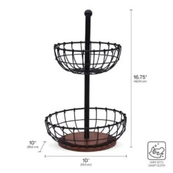 Anvil Cage 2 Tier Storage Basket -Kitchen Supplies Shop 5297387 PFZ Anvil Cage 2 Tier Basket Infographic Dims