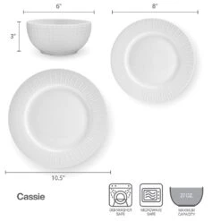 Cassie 12 Piece Dinnerware Set, Serivce For 4 -Kitchen Supplies Shop 5297430 Cassie dimsinfographic