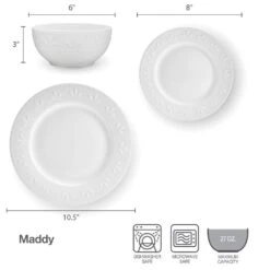 Maddy 12 Piece Dinnerware Set, Service For 4 -Kitchen Supplies Shop 5297446 Maddy dimsinfographic