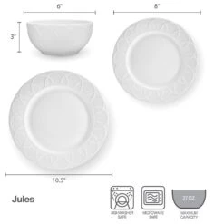 Jules 12 Piece Dinnerware Set, Service For 4 -Kitchen Supplies Shop 5297460 Jules dimsinfographic