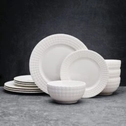 Lexi 12 Piece Dinnerware Set, Service For 4 11 Lexi 12 Piece Dinnerware Set, Service For 4 -Kitchen Supplies Shop 5297472 Lexi 12pc lifestyle frontview