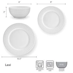 Lexi 12 Piece Dinnerware Set, Service For 4 14 Lexi 12 Piece Dinnerware Set, Service For 4 -Kitchen Supplies Shop 5297472 Lexi dimsinfographic