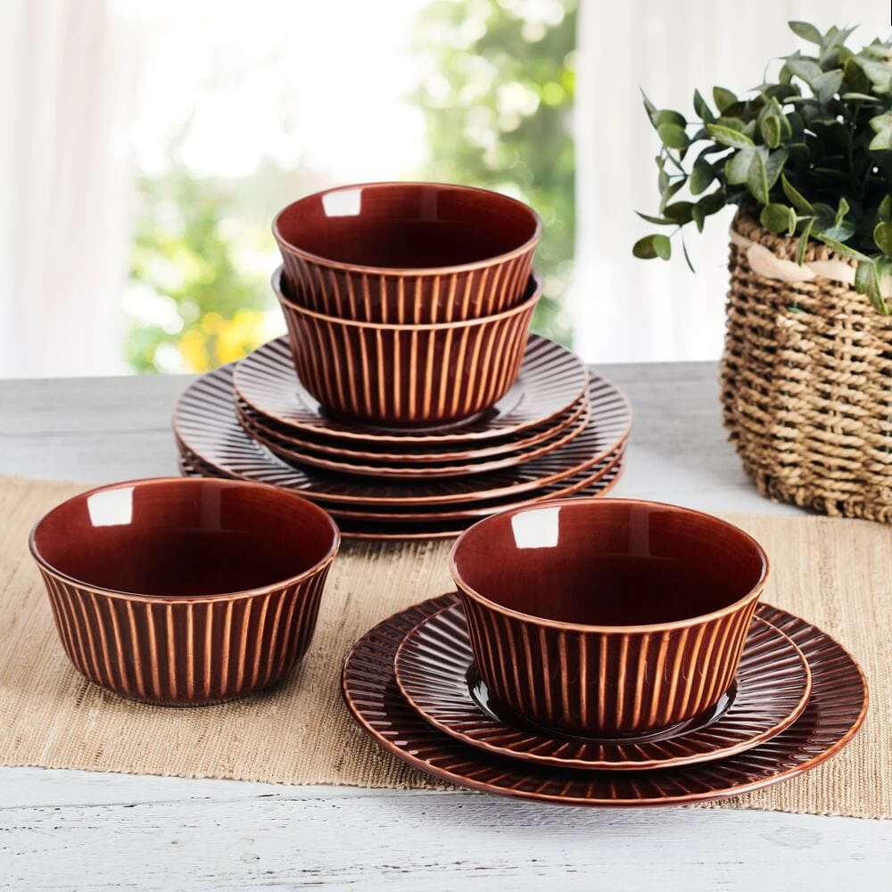 Dannie Red 12 Piece Dinnerware Set, Service For 4 5 Dannie Red 12 Piece Dinnerware Set, Service For 4 - Image 3