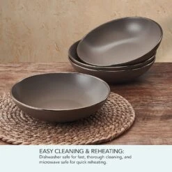 Hadlee Grey Set Of 4 Pasta Bowls -Kitchen Supplies Shop Hadlee Grey Set of 4 Pasta Bowls 5294492 4